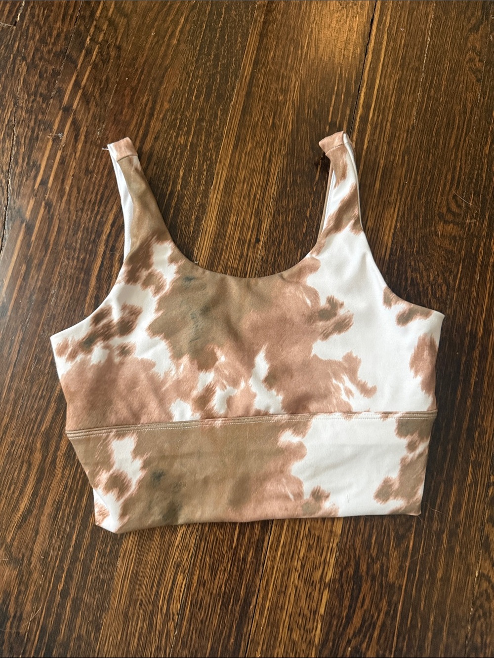 Cow print sports bra